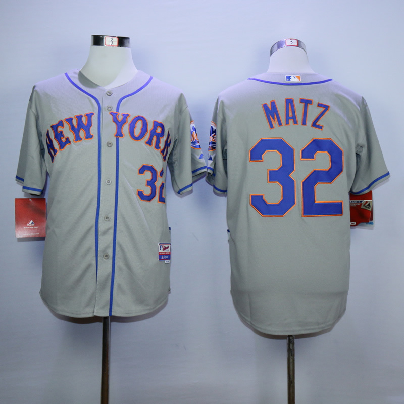 Men New York Mets #32 Matz Grey MLB Jerseys->new york mets->MLB Jersey